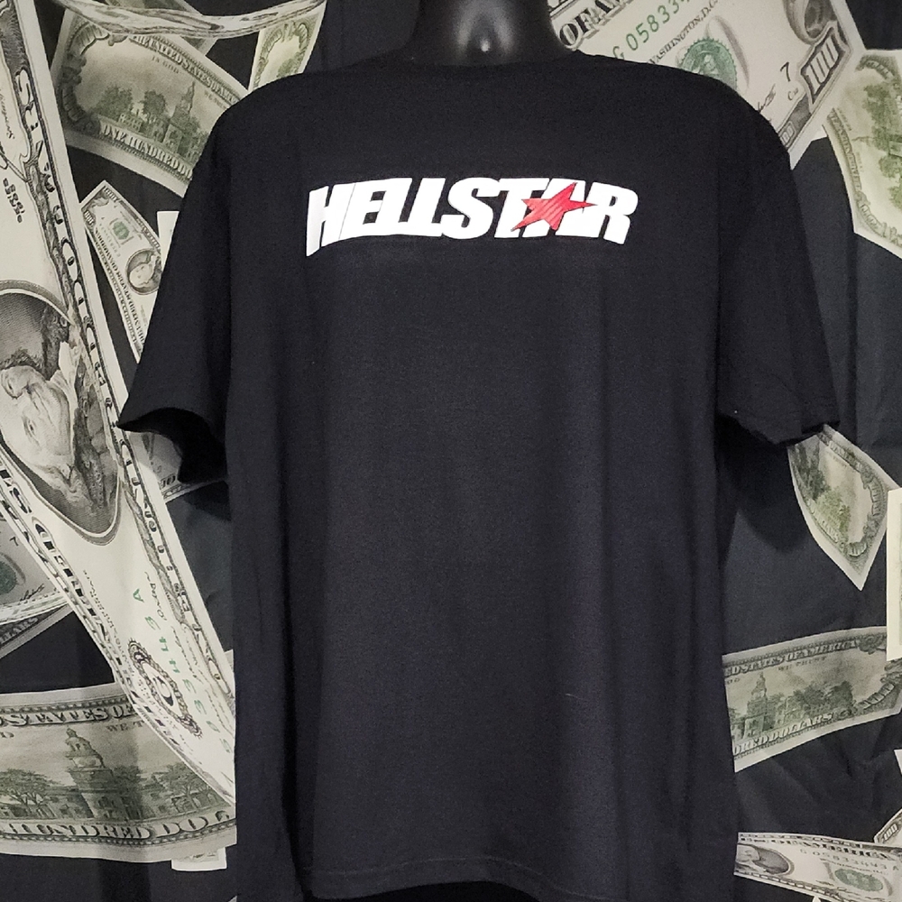 HellStar Black Graphic Tee - Carbon Fiber Logo